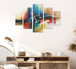 Wallity Cuadro Decorativo ST276 de 5 Piezas en MDF Multicolor